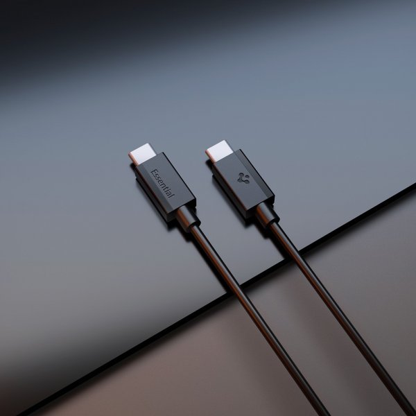 Spigen Essential USB-C–USB-C 60W 2m -kaapeli, musta