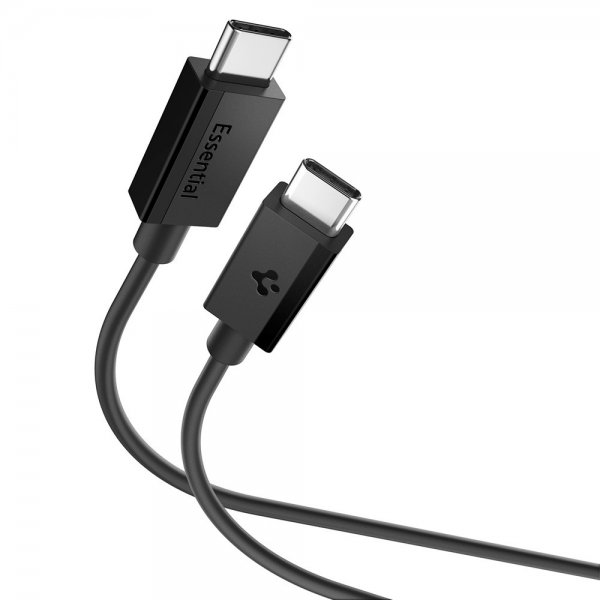 Spigen Essential USB-C–USB-C 60W 2m -kaapeli, musta