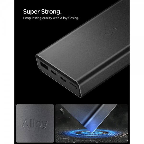 Spigen Essential Power Bank 20 000 mAh 30W Musta