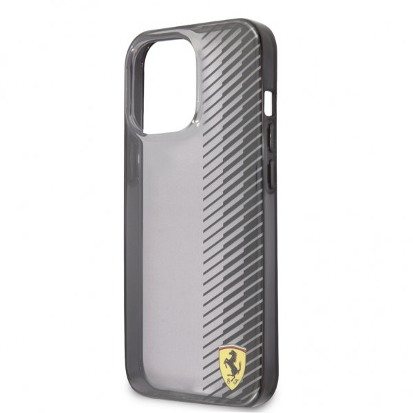 Ferrari iPhone 13 Pro -kuori, liukuvärjätty, painettu logo, musta
