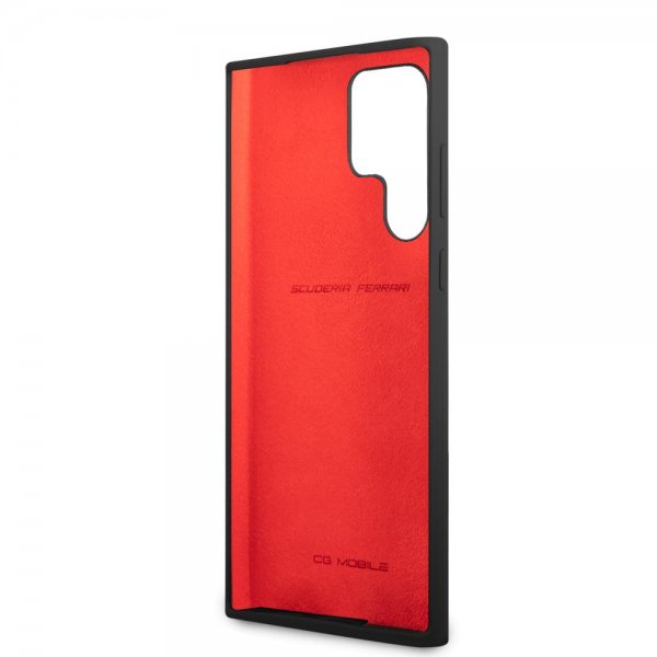 Ferrari Samsung Galaxy S22 Ultra Suojakuori Metallilogolla Musta