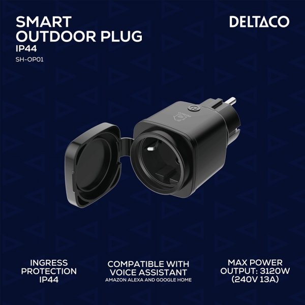 Deltaco Smart Home Ulkokäyttöön tarkoitettu kytkin, WiFi IP44