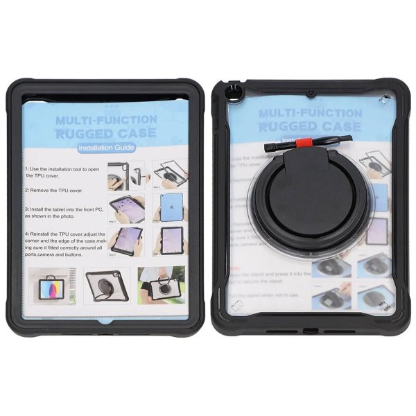 iPad 10.2 (7./8./9. sukupolvi) Suojakotelo Jalustalla Musta