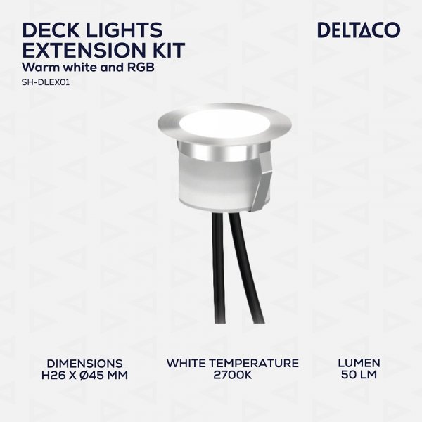 Deltaco Smart Home Jatkosarja SH-DLK01 Parvekkeen valaistukseen 5-pakkaus