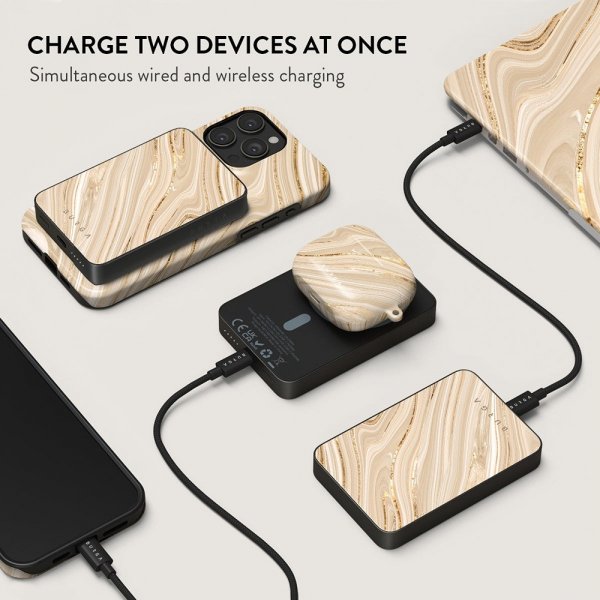 Burga Powerbank MagSafe 5000 mAh Full Glam Metallinharmaa