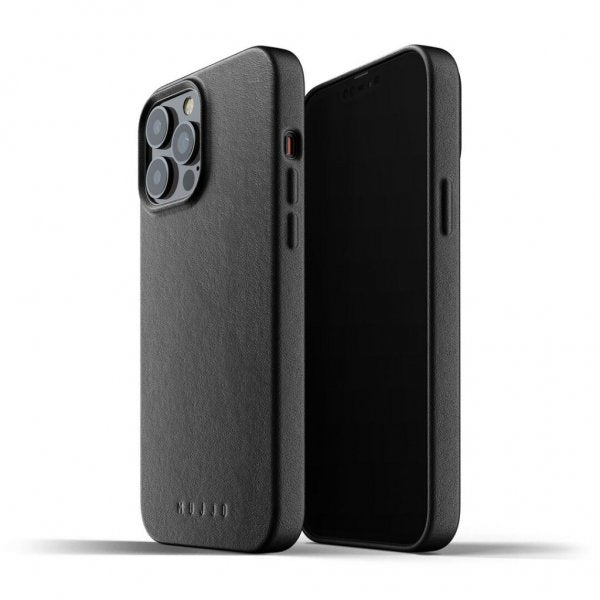 Mujjo iPhone 13 Pro Max -kotelo, täysnahkainen, musta
