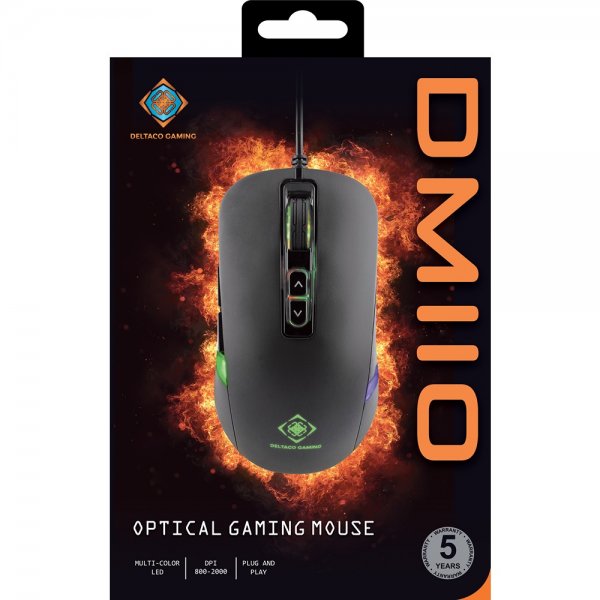Deltaco Gaming DM110 Optinen pelihiiri LED Musta