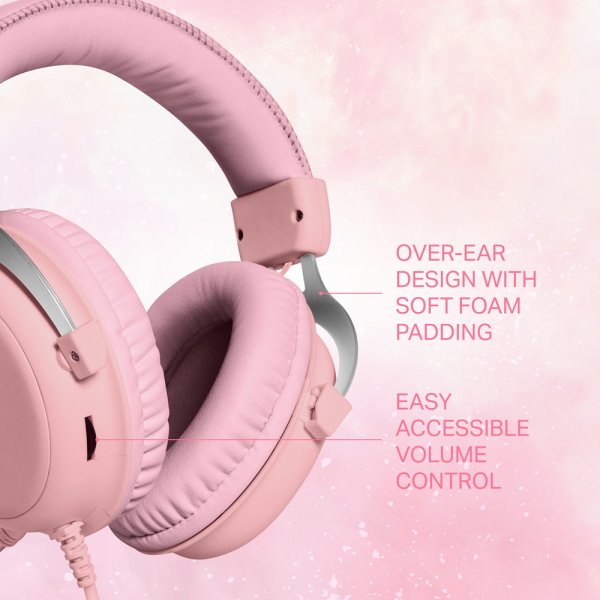 Deltaco Gaming PH85 Stereo -pelikuulokkeet, vaaleanpunainen