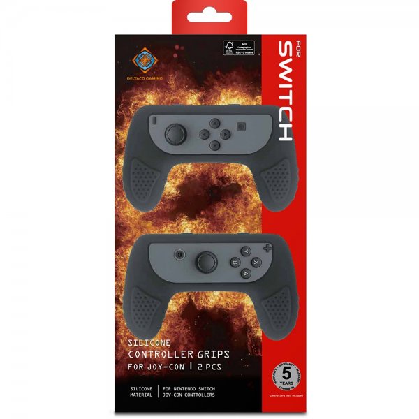 Deltaco Gaming Silikonikahvat Nintendo Switch Joy-Con -ohjaimille, musta