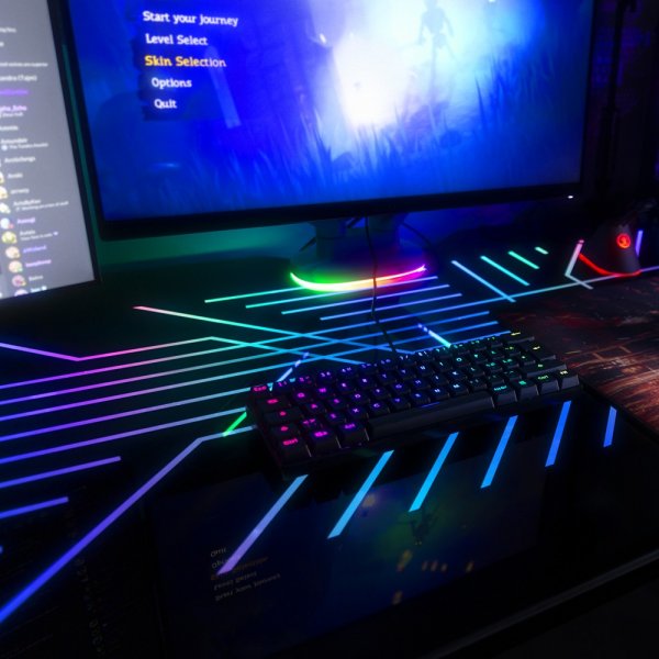 Deltaco Gaming DT420 pelipöytä RGB-valaistuksella