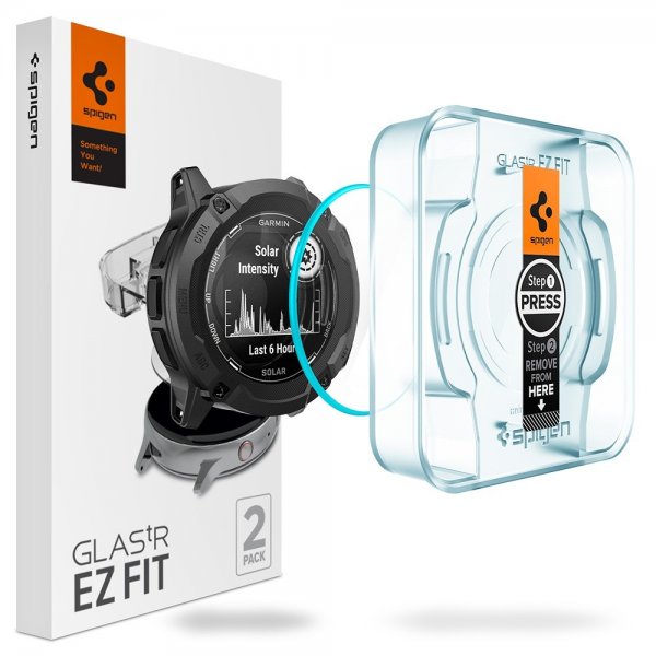 Spigen Garmin Instinct 2X Solar -näytönsuoja GLAS.tR EZ Fit 2 kpl