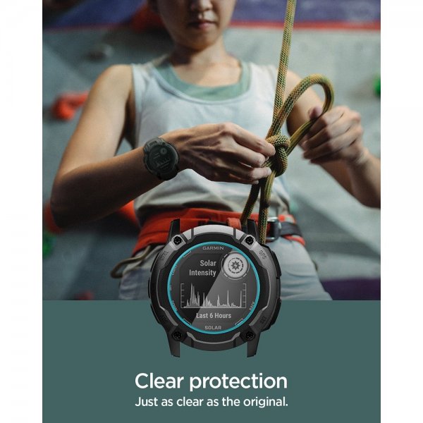Spigen Garmin Instinct 2X Solar -näytönsuoja GLAS.tR EZ Fit 2 kpl