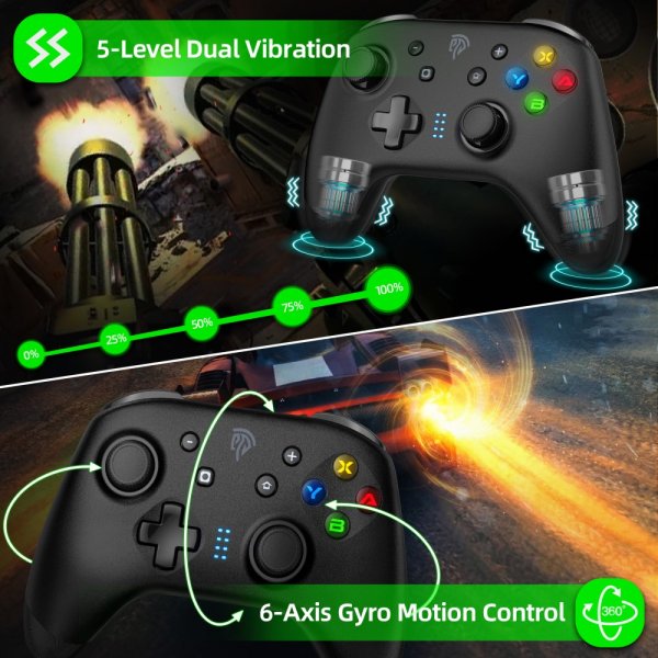 EasySMX Bayard 9124 Switch/Android/PC Ohjelmoitava Langaton Peliohjain Musta