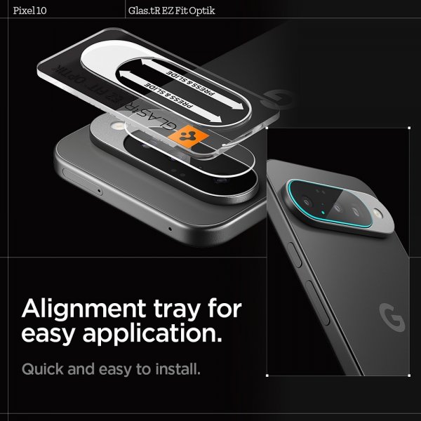 Spigen Google Pixel 10 Kameran suojalasi Glas.tR EZ Fit Optik, 2 kpl