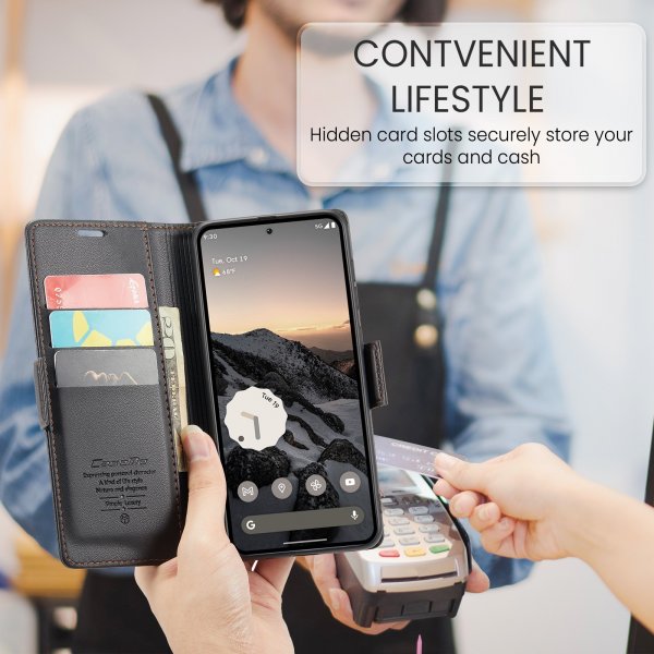 CaseMe Google Pixel 9/9 Pro/Pixel 10/10 Pro -suojakuori 023 Series, musta