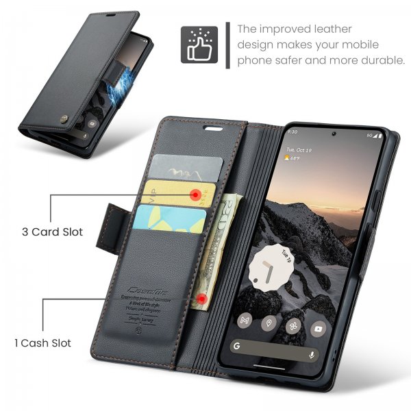 CaseMe Google Pixel 9/9 Pro/Pixel 10/10 Pro -suojakuori 023 Series, musta