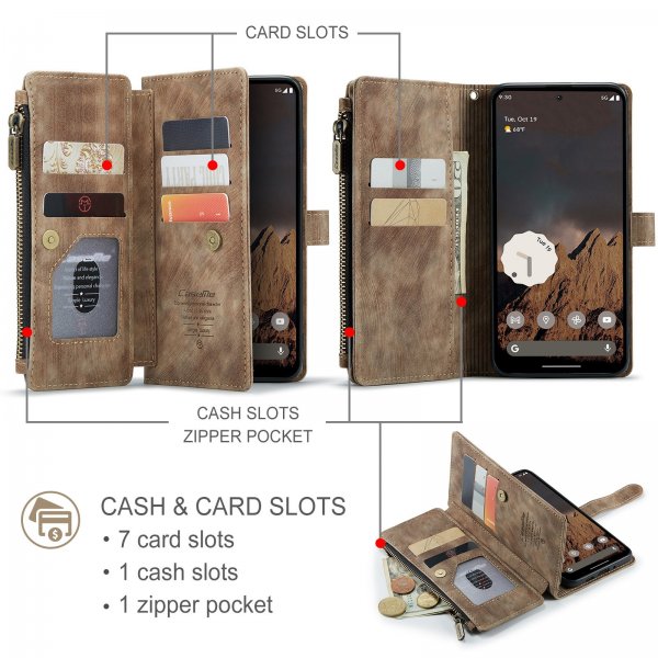 CaseMe Google Pixel 9/9 Pro/Pixel 10/10 Pro -kotelo, C30-sarja, ruskea