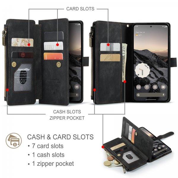 CaseMe Google Pixel 9/9 Pro/Pixel 10/10 Pro Kotelo C30 Series Musta