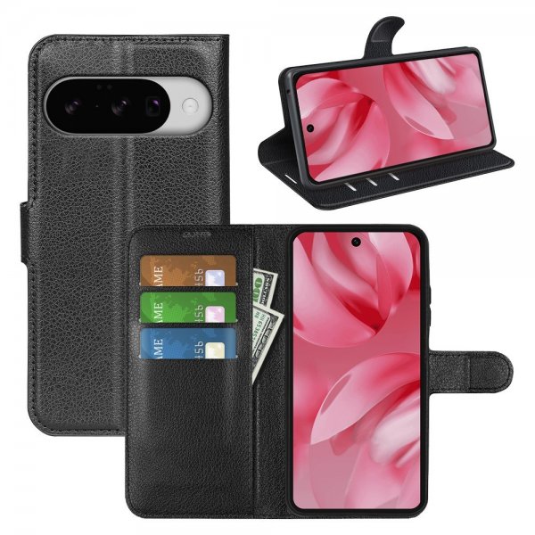 Google Pixel 10/Pixel 10 Pro Kotelo Litsi Musta