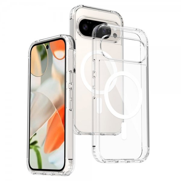 Nordic Covers Google Pixel 9/9 Pro/Pixel 10/10 Pro -suojakuori Feather Series MagSafe Läpinäkyvä