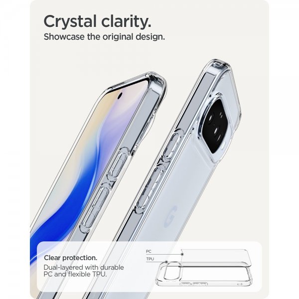 Spigen Google Pixel 10/Pixel 10 Pro -suojakuori Ultra Hybrid Crystal Clear