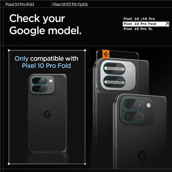 Spigen Google Pixel 10 Pro Fold Kamerasuojalasi.tR EZ Fit Optics 2-pakkaus