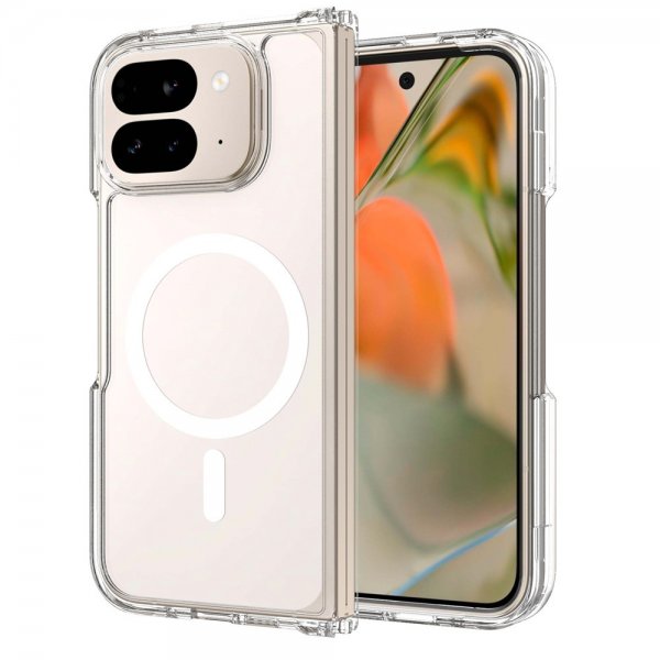 Nordic Covers Google Pixel 10 Pro Fold -suojakuori, Feather Series, MagSafe, läpinäkyvä