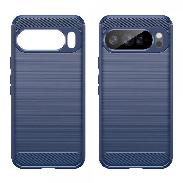 Google Pixel 10 Pro XL -harjattu hiilikuitukuvioitu kuori, sininen