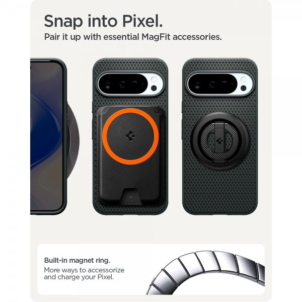 Spigen Google Pixel 10 Pro XL Suojakuori Liquid Air MagFit Abyss Green