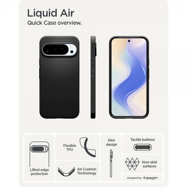 Spigen Google Pixel 10 Pro XL Suojakuori Liquid Air Mattamusta