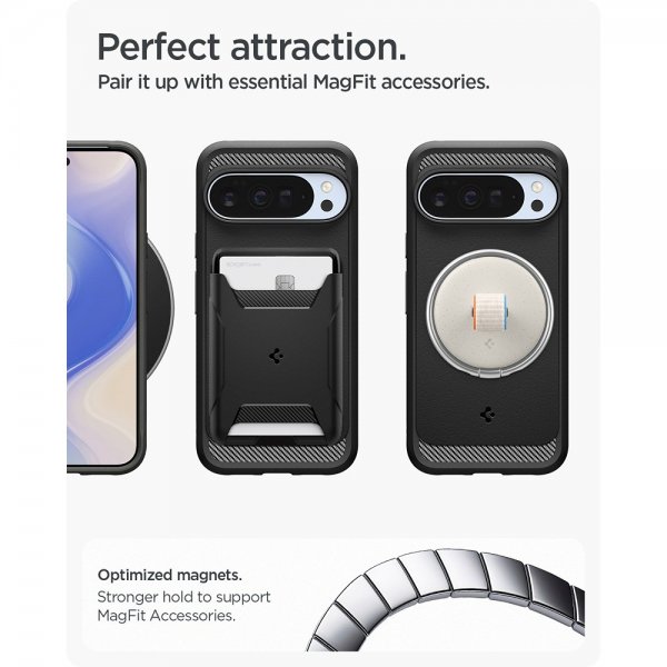 Spigen Google Pixel 10 Pro XL kuori Rugged Armor MagFit Matte Black