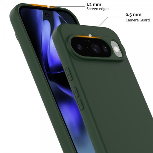 Google Pixel 10/Pixel 10 Pro Kuori hihnalla Silikoni MagSafe Tummanvihreä