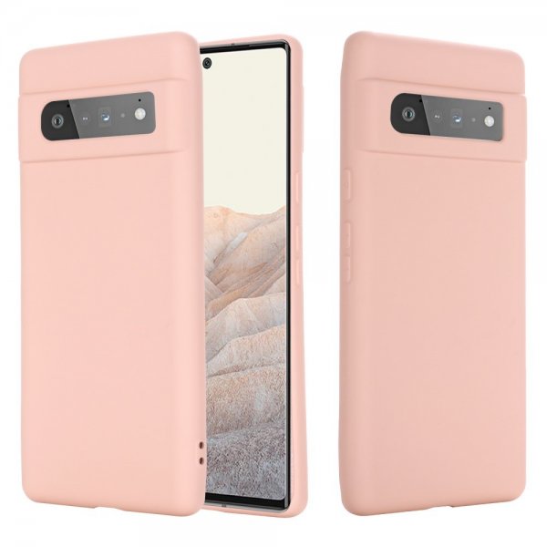 Google Pixel 6 Pro -kuori silikonihihnalla, vaaleanpunainen