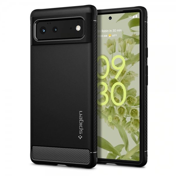 Spigen Google Pixel 6 -suojakuori, Rugged Armor, mattamusta