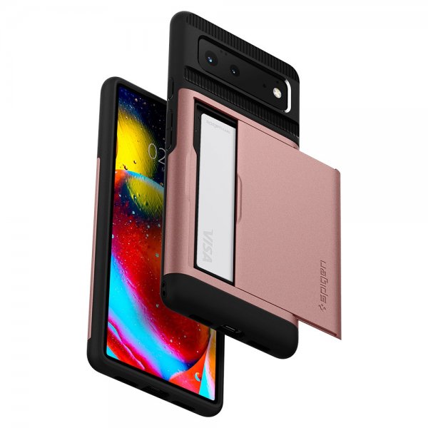 Spigen Google Pixel 6 -suojakuori Slim Armor CS, ruusukulta