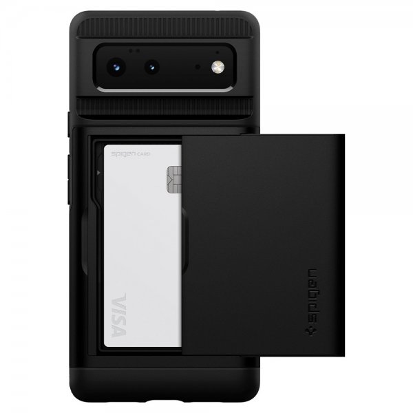 Spigen Google Pixel 6 -suojakuori, Slim Armor CS, musta