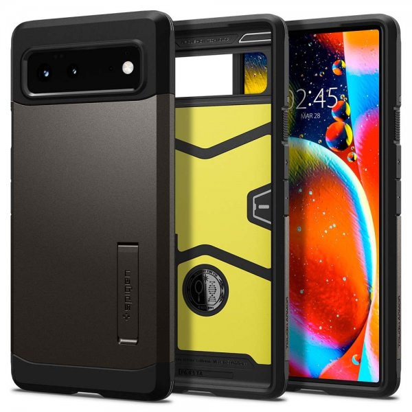 Spigen Google Pixel 6 -suojakuori Tough Armor, Gunmetal