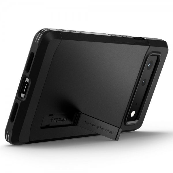 Spigen Google Pixel 6 -suojakuori Tough Armor, musta