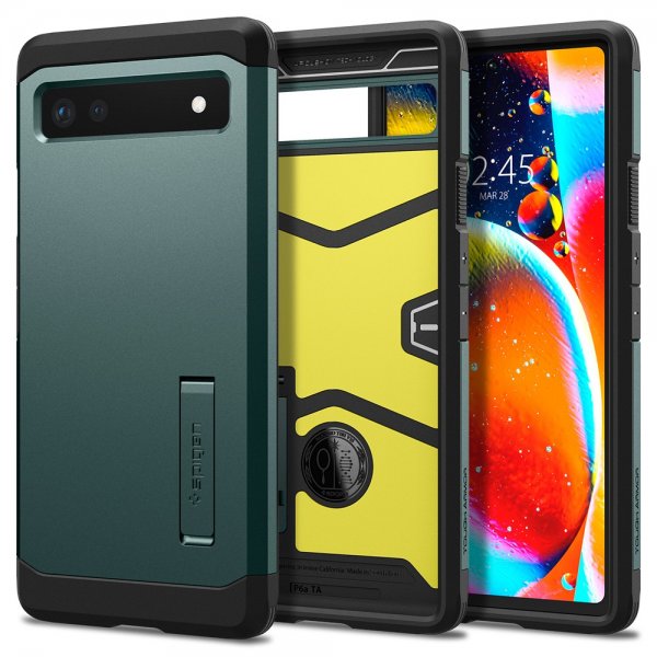 Spigen Google Pixel 6a Suojakuori Tough Armor Midnight Green