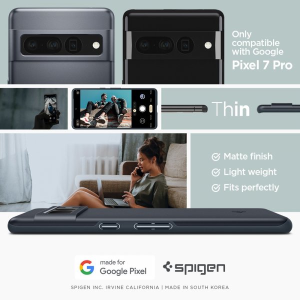 Spigen Google Pixel 7 Pro Kuori Thin Fit Metal Slate