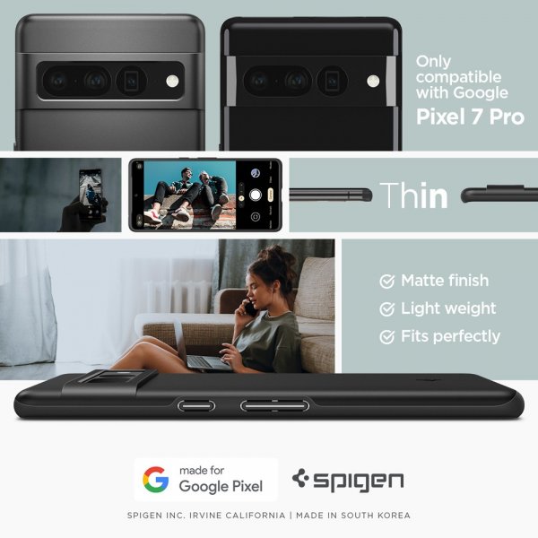 Spigen Google Pixel 7 Pro Kuori Thin Fit Musta