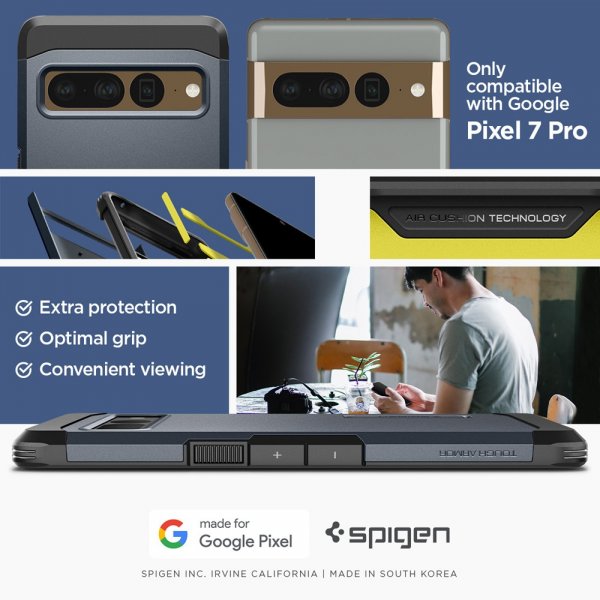 Spigen Google Pixel 7 Pro Suojakuori Tough Armor Metal Slate