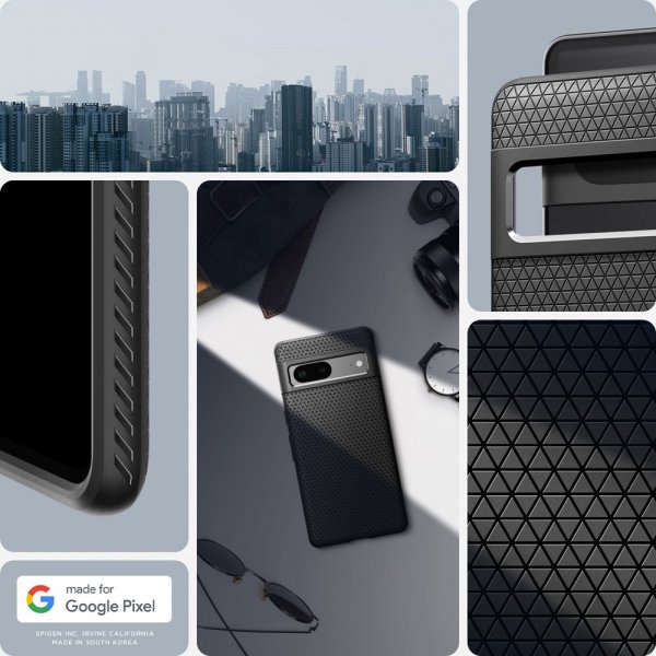 Spigen Google Pixel 7 -suojakuori Liquid Air Matte Black
