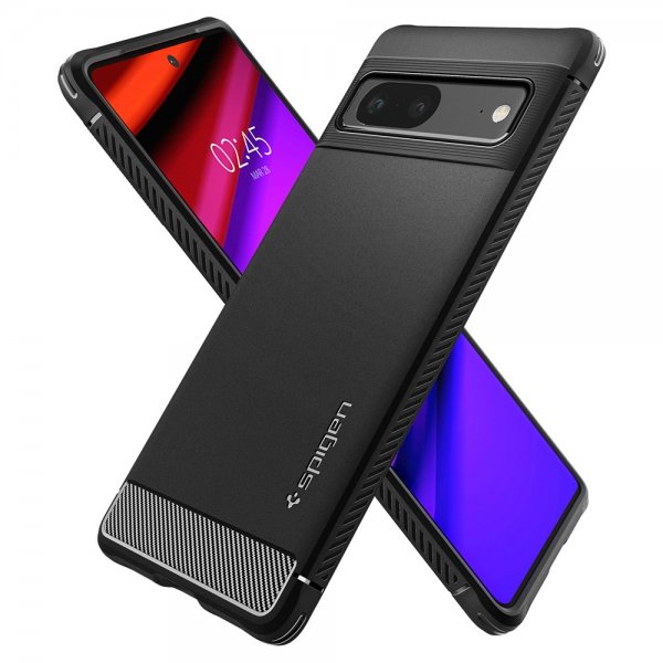 Spigen Google Pixel 7 -suojakuori Rugged Armor Matte Black
