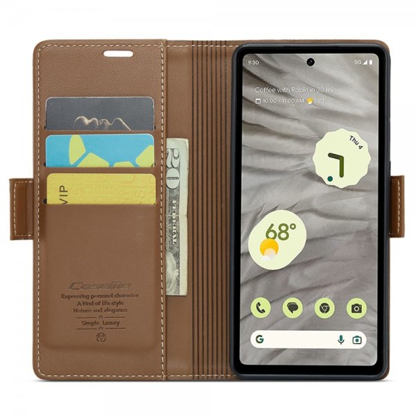 CaseMe Google Pixel 7a Kotelo 023 Sarja Ruskea