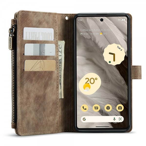 CaseMe Google Pixel 7a -suojakotelo C30-sarja, ruskea