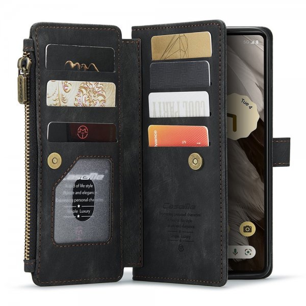 CaseMe Google Pixel 7a C30 Series musta suojakotelo