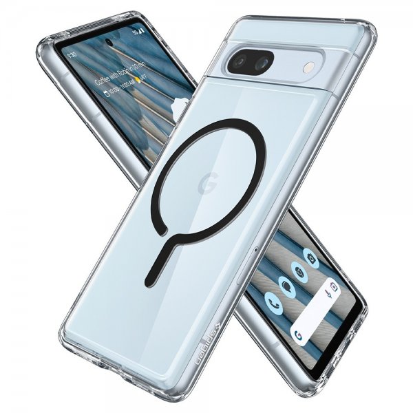 Spigen Google Pixel 7a -suojakuori Ultra Hybrid OneTap Metal Ring MagFit, musta