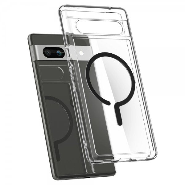Spigen Google Pixel 7a -suojakuori Ultra Hybrid OneTap Metal Ring MagFit, musta
