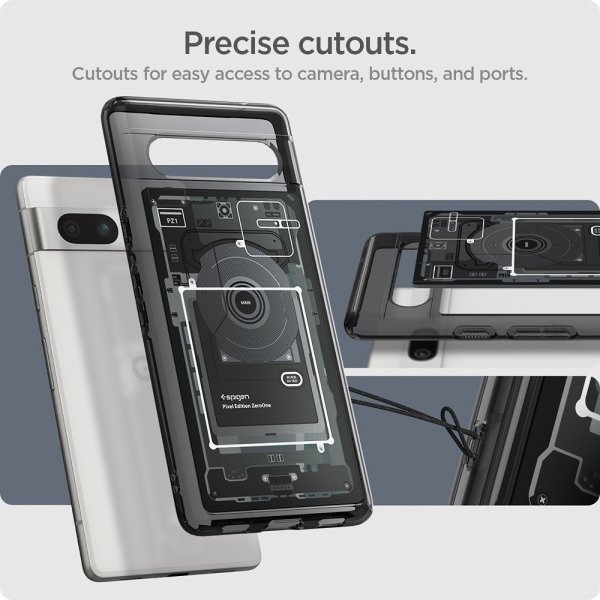 Spigen Google Pixel 7a Ultra Hybrid Zero One -suojakuori, musta